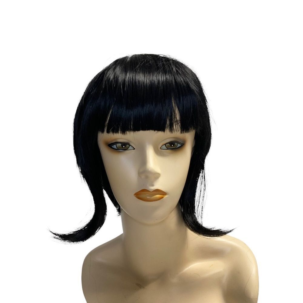 DEMON SLAYE Synthetic Wig‎ black two wigs in one, ponytail extension